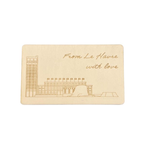 Carte postale en bois personnalisée Le Havre