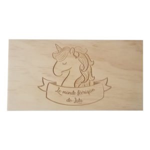 Boite en bois cadeaux personnalisée Le Havre Les BAM Licorne fille