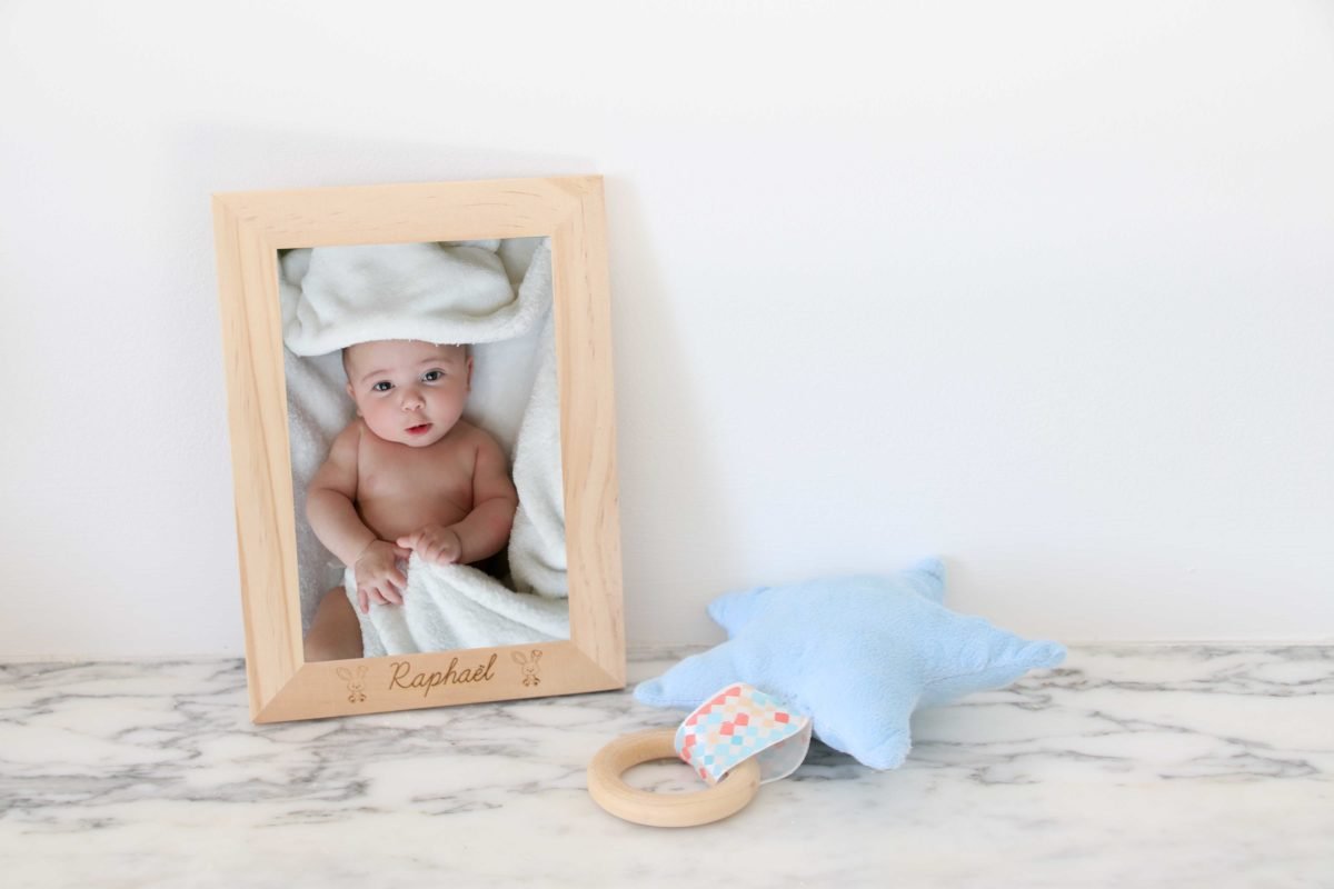 Cadre photo personnalisée en bois pour chambre bébé Le Havre 76